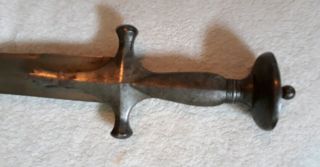 Antique Indo Persian Tulwar dimascus Blade Shamshir with sinew sewn scabbard 11