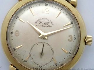 Rare Art Deco Vintage TISSOT 18k Gold Chronometer Automatic Mens Watch 3