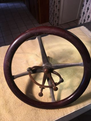 Antique Prewar Boat Steering Wheel.  Wood Chris Craft Hacker Gar Wood