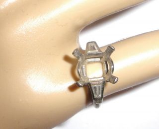 Antique Irid Platinum Engagement Ring Setting With Diamonds Size 4