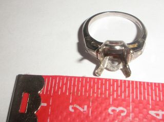 ANTIQUE IRID PLATINUM ENGAGEMENT RING SETTING WITH DIAMONDS SIZE 4 3