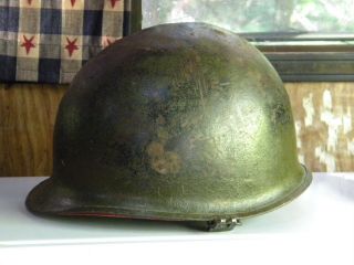 U.  S.  Wwii Swivel Bale M - 1 Combat Helmet With Liner