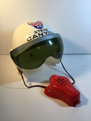 Vtg.  1959 Ideal Steve Canyon U.  S.  Air Force Jet Pilot Play Helmet Speaker Mask