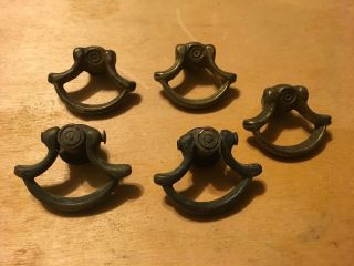 5 Vintage Brass Drawer Cabinet Pull Knob 1.  25 " Small