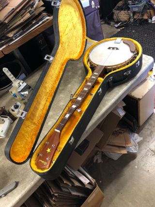 Vintage 1970s Orlando Star 5 - String Banjo W/ Case Eagle Resonator