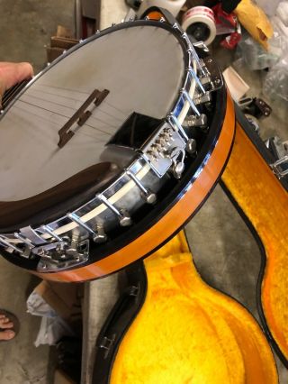 Vintage 1970s Orlando Star 5 - String Banjo w/ case Eagle Resonator 7