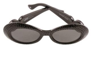 Gianni Versace 418 E rarest total black sunglasses,  matte black medusa temples 6
