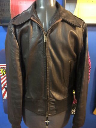 Vintage Cooper The Fonz " Fonzie " Mens 38 Leather Jacket Coat Bomber Biker