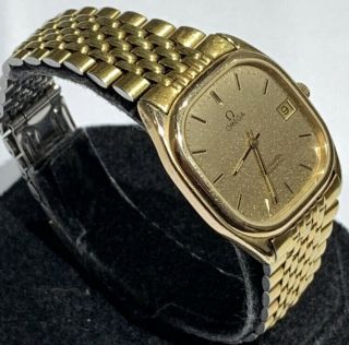 Vintage Omega Seamaster Automatic Gold Watch Beads of Rice Bracelet 166.  0282 2