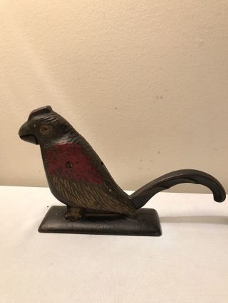 Vintage Cast Iron Bird Parrot Nutcracker Tool Doorstop