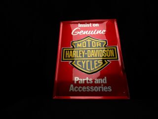 Vintage 1970s Harley Davidson Parts & Accessories Dealer Sign Motorcycle