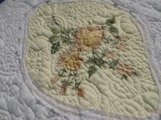 Ethereal Country Elegance Exquisite Rare Yellow Rose Of Texas Vintage Quilt Wow