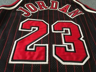 Vintage Champion Authentic Michael Jordan Chicago Bulls Pinstripe Jersey Sz 44 L 4