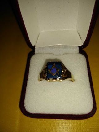 Vintage 10k Gold Masonic Blue Lodge Master Mason 