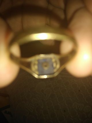 Vintage 10k Gold Masonic Blue Lodge Master Mason ' s Ring.  Size 11 1/2. 3