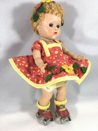 Early Pl Ginny W - Short Curly Hair In Quilted Skater Outfit (doll,  Outfit)