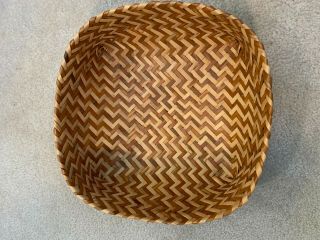 Vintage Cherokee Double Woven River Cane Square Basket