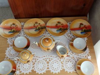 Child ' s Tea Set Vintage Japan Hand Painted China 1920s to 1940s 2