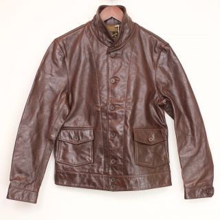 Levis Vintage Clothing Menlo Cossack Leather Jacket S Bourbon Brown Einstein Lvc