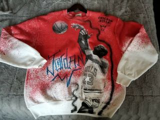 Vintage Michael Jordan Sweatshirt Lebron Kobe Kd Off - White Szxl