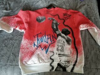 Vintage Michael Jordan Sweatshirt Lebron Kobe KD Off - White szXL 5