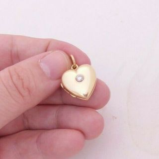 18ct Gold Tiffany & Co Italian Diamond Heart Locket Pendant 5 Grams