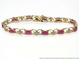 5.  65ctw Natural Ruby Diamond 14k Gold Bracelet Vintage Tennis Line 2