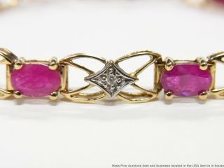5.  65ctw Natural Ruby Diamond 14k Gold Bracelet Vintage Tennis Line 3
