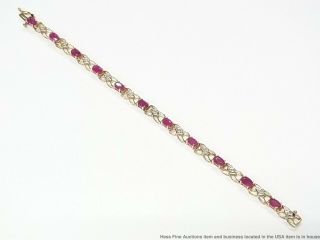 5.  65ctw Natural Ruby Diamond 14k Gold Bracelet Vintage Tennis Line 6