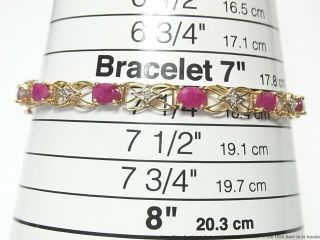5.  65ctw Natural Ruby Diamond 14k Gold Bracelet Vintage Tennis Line 8