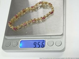 5.  65ctw Natural Ruby Diamond 14k Gold Bracelet Vintage Tennis Line 9