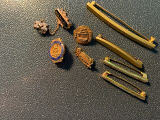 Assorted (8) Vintage 10k - 14k Gold School & Bar Pins - 10g Scrap - Low Usa Ship