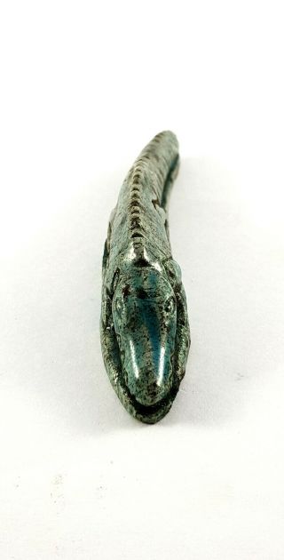 Rare Ancient Egypt Egyptian Antique Sobek amulet Crocodile Roman Statue Stone 4