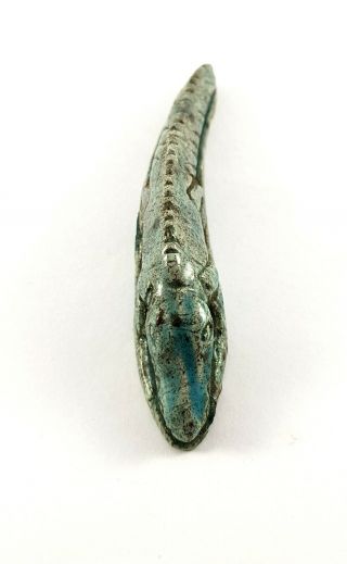 Rare Ancient Egypt Egyptian Antique Sobek amulet Crocodile Roman Statue Stone 7