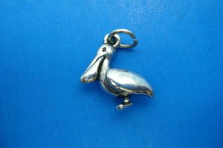 Vintage James Avery Sterling Silver Pelican Charm - - 3d - - Retired