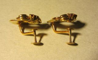 Tiffany & Co.  vintage 14k gold & rubies screwback deco earrings 4