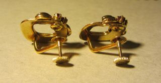 Tiffany & Co.  vintage 14k gold & rubies screwback deco earrings 5