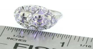 Vintage 14K WG.  74CTW VS diamond wedding/engagement ring w/.  28CT ctr.  size 5. 3