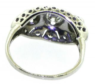 Vintage 14K WG.  74CTW VS diamond wedding/engagement ring w/.  28CT ctr.  size 5. 4