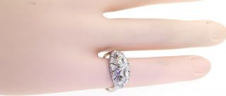 Vintage 14K WG.  74CTW VS diamond wedding/engagement ring w/.  28CT ctr.  size 5. 5