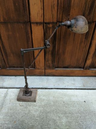 Vintage Oc White Articulating Adjustable Industrial Task Shop Bench Lamp Light