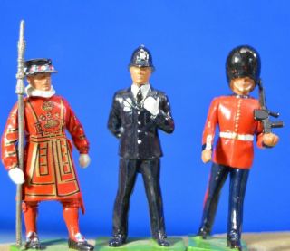 Three Vintage Britain Figures - Bobby,  Beefeater,  Coldstream Guard - Price Drop