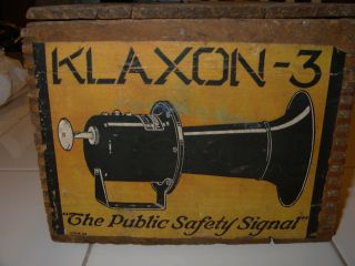Vintage Klaxon 3 Hand Horn Nos Shape Great Rare