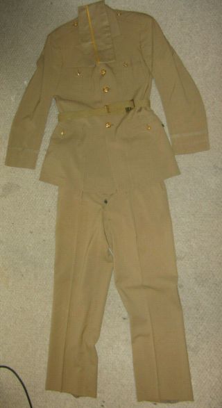 WW2 Cavalry Officers Uniform Grouping M1926 Khaki Dress Uniform 5/1942 Named 2