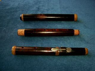 Antique Vintage Old Wooden Irish Boxwood Flute Adler Bamburg