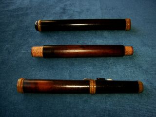 Antique Vintage Old Wooden Irish Boxwood Flute Adler Bamburg 2