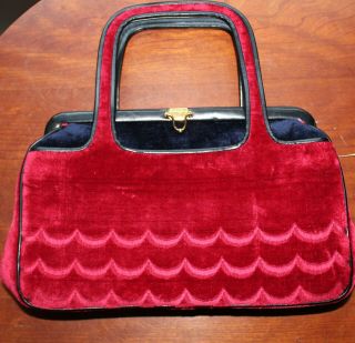 Saks Fifth Avenue Vintage Roberta Di Camerino Velvet Leather Purse