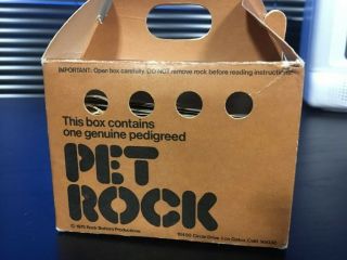 Pet Rock w/ Box and Instructions,  1975 Rock Bottom Productions,  Vintage 6