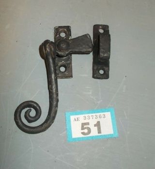 Vintage Wrought Iron Monkey Tail Window Catch And Stay 51