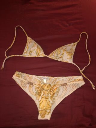 Authentic Gianni Versace Bikini Rare Vntg Medusa Print Soldout Swimsuit Sz S